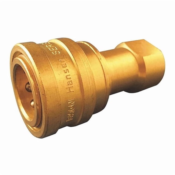 Hydraulic Quick Connect Hose Coupling, Brass Body, Push-to-Connect Lock, 3/8"-18 Thread Size