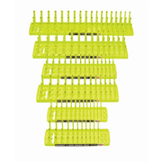 Hansen Global 6 Piece 3 Row Socket Tray Set - Hi-Viz Yellow