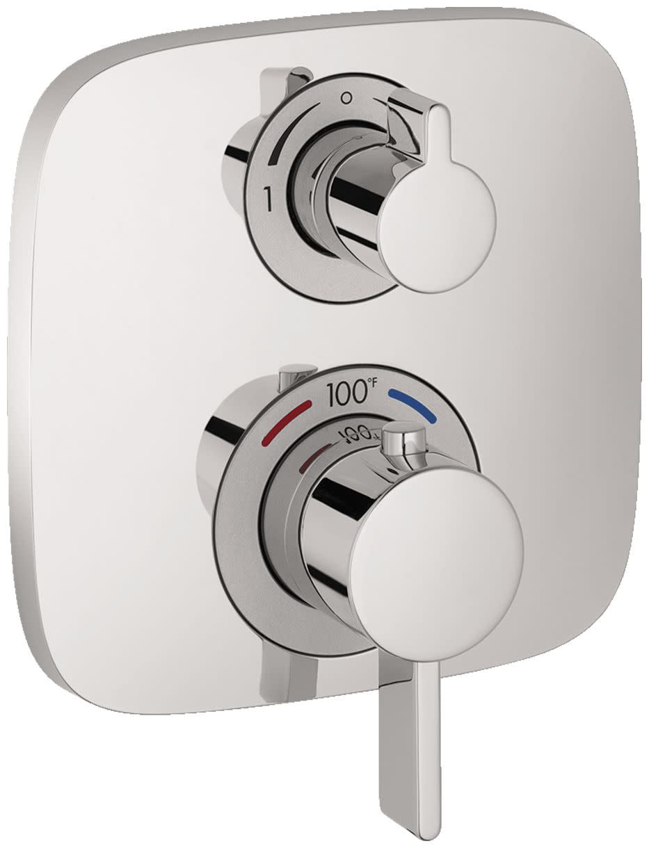 Ecostat E Brushed Nickel Modern Thermostatic Shower Trim with Diverter