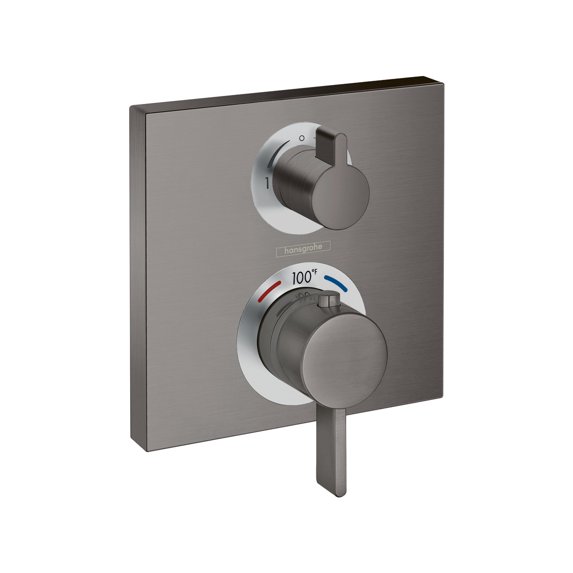 Hansgrohe 15714 Ecostat Square Thermostatic Valve Trim Only - Brushed Black Chrome