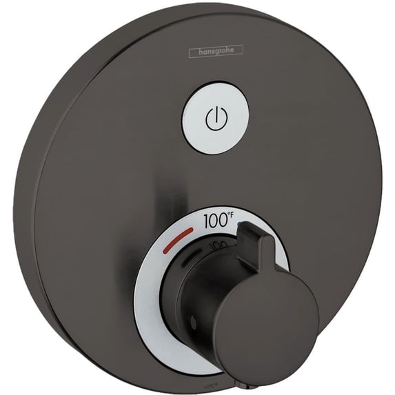 Hansgrohe 15744 Showerselect S Round Thermostatic Valve Trim Only - Brushed Black Chrome