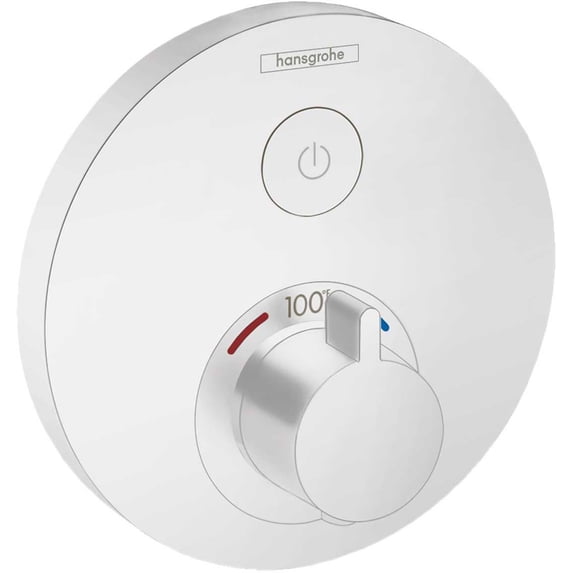 Hansgrohe 15744 Showerselect S Round Thermostatic Valve Trim Only - White