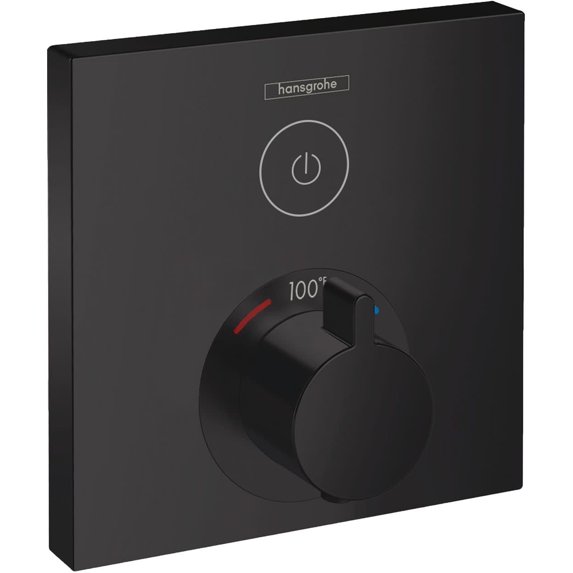 Hansgrohe 15762 Showerselect S Squarethermostatic Valve Trim Only - Black