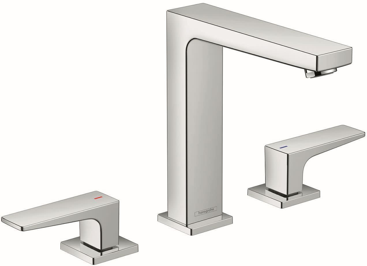 Elegant Brushed Nickel Widespread Bathroom Faucet with Metal Handles