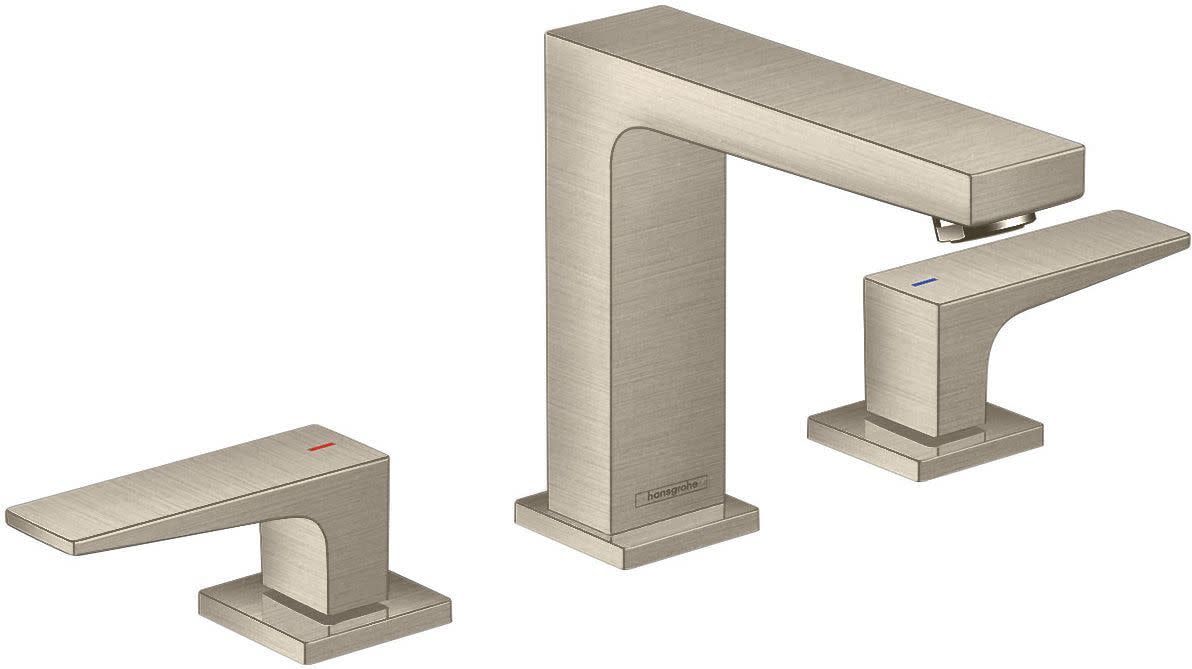 Elegant Brushed Nickel Widespread Bathroom Faucet with Metal Handles