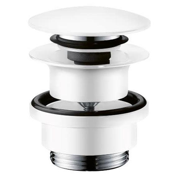 Hansgrohe 50100 Accessories 1-1/4" Push-Open Drain Assembly - White