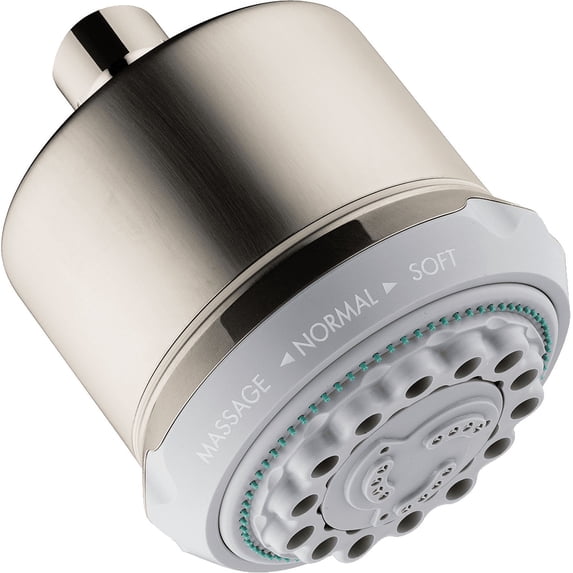 Hansgrohe Clubmaster Showerhead 3-Jet, 2.5 GPM in Brushed Nickel