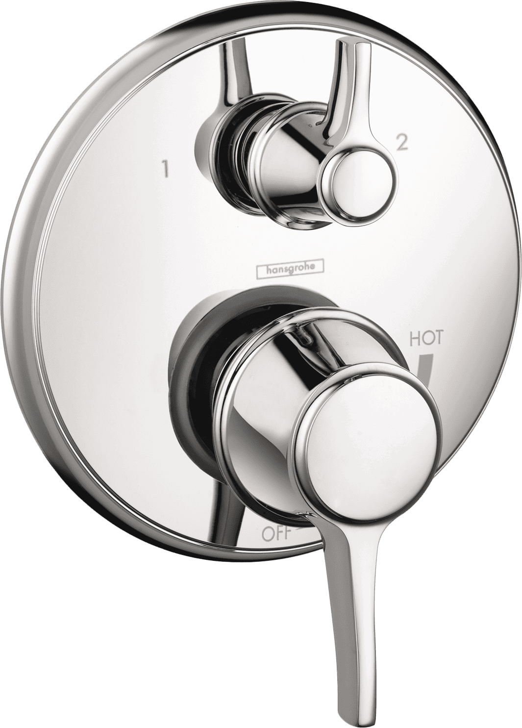 Hansgrohe Ecostat Classic Pressure Balance Trim with Diverter, Round in Chrome