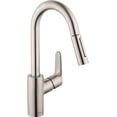 thumbnail image 1 of Hansgrohe Focus Prep Kitchen Faucet, 2-Spray Pull-Down, 1.75 GPM in Steel Optic, 1 of 2