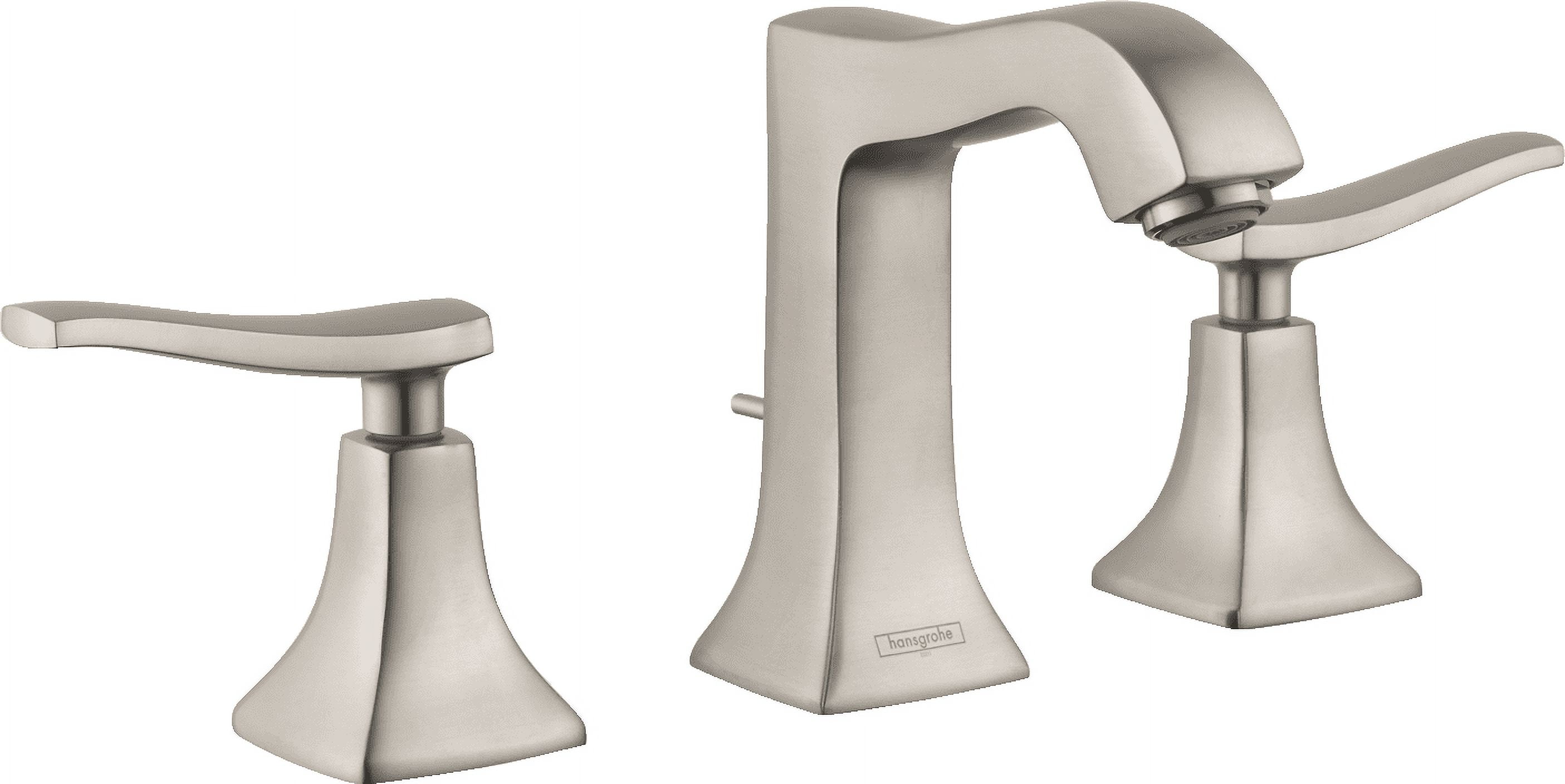 Hansgrohe Metris C Widespread Faucet 100 with Pop-Up Drain, 1.2 GPM in  Polished Nickel 