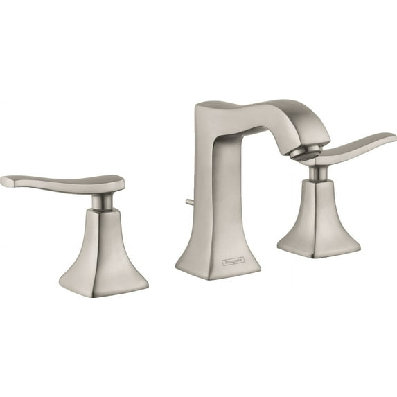 Hansgrohe Metris C Widespread Faucet 100 with Pop-Up Drain, 1.2 GPM in Brushed Nickel