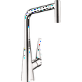thumbnail image 1 of Hansgrohe Metris HighArc Kitchen Faucet, 2-Spray Pull-Out, 1.75 GPM in Chrome, 1 of 3