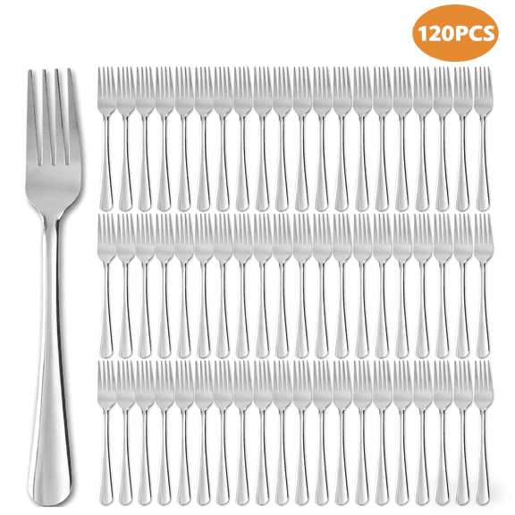 Hansmart 120pcs Stainless Steel Dinner Forks Silverware, Table Forks, Flatware Forks Use for Home, Kitchen or Restaurant, Party, Catering, Picinc
