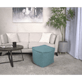 thumbnail image 1 of Hansolo Yarn Square Pouf – Teal Ottoman, Decorative Accent, 200lbs Weight Capacity | Eco-Friendly & Versatile Home Design, 1 of 6
