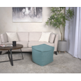 thumbnail image 1 of Hansolo Yarn Square Pouf in Teal - Versatile for Ottomans & Floor Cushions | 200lbs Weight Limit | Spot Clean Only | Filled with Polystyrene Beads, 1 of 6