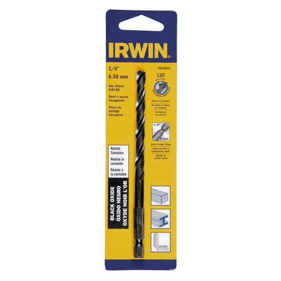 Hanson 1/4" BLACK OXIDE HEX SHANK