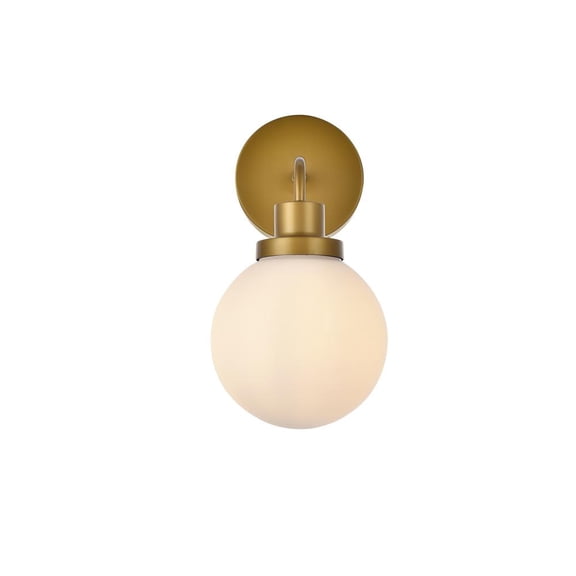 Hanson 1 light bath sconce in brass with frosted shade