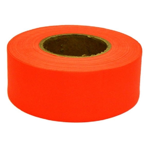 Hanson 17000 150 ft Glo Orange Vinyl Flagging Tape / Marking Ribbon - Quantity of 6