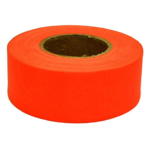 Hanson 17000 150 ft Glo Orange Vinyl Flagging Tape / Marking Ribbon - Quantity of 72