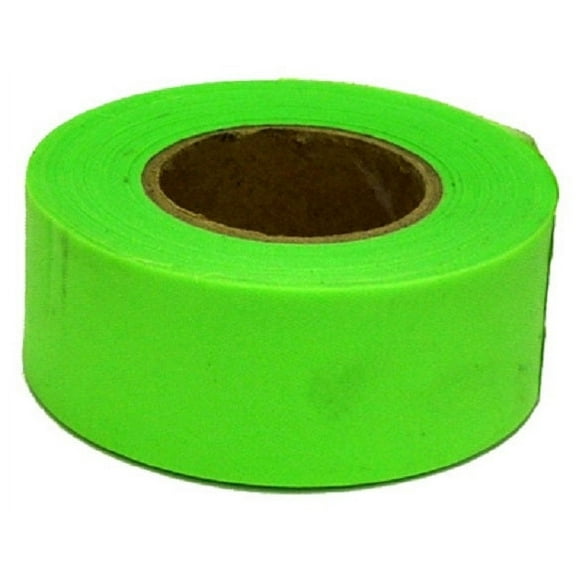 Hanson 17001 150 ft Glo Lime Vinyl Flagging Tape / Marking Ribbon - Quantity of 6