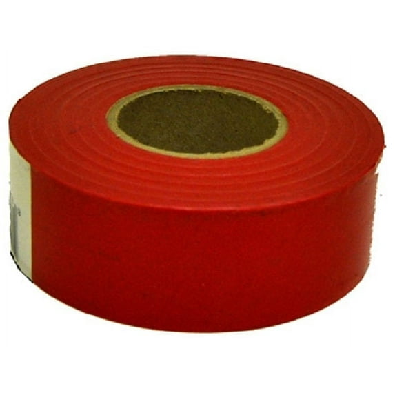 Hanson 17002 150 ft Glo Red Vinyl Flagging Tape / Marking Ribbon - Quantity of 24