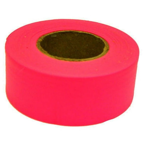 Hanson 17003 150 ft Glo Pink Vinyl Flagging Tape / Marking Ribbon - Quantity of 72