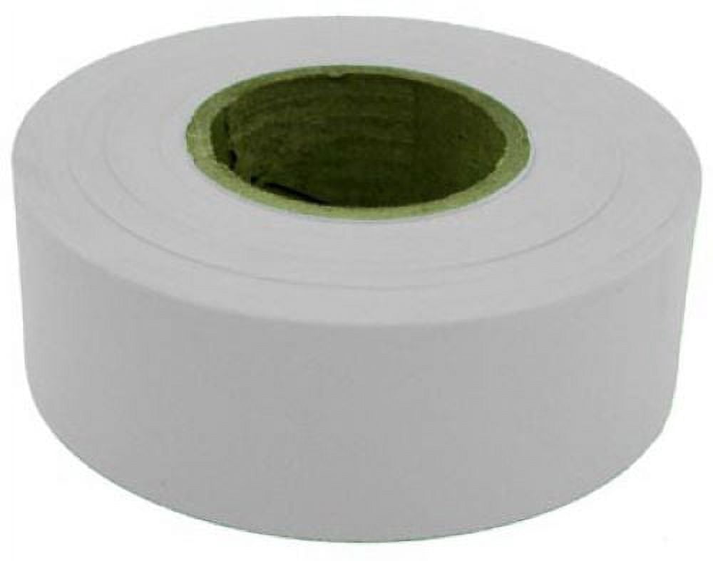 Hanson 17020 1-3/16" x 300' ft Bright White Vinyl Flagging Ribbon Marking Tape - Quantity of 36