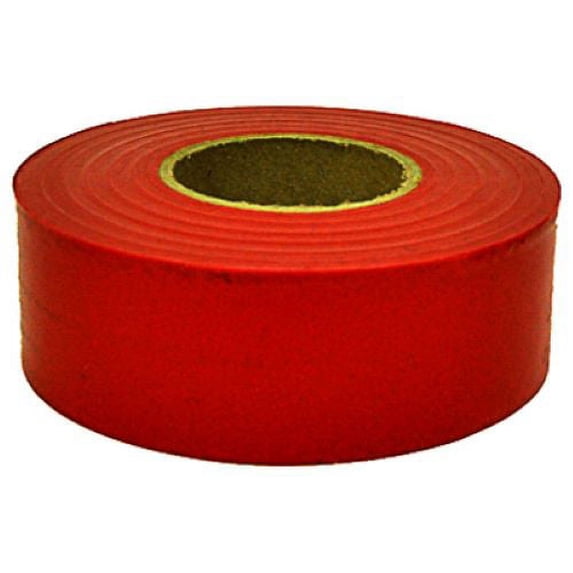 Hanson 17021 1-3/16" x 300' ft Bright Red Vinyl Flagging Ribbon Marking Tape - Quantity of 6