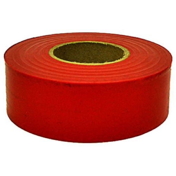 Hanson 17021 1-3/16" x 300' ft Bright Red Vinyl Flagging Ribbon Marking Tape - Quantity of 6