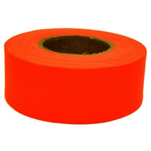 Hanson 17022 1-3/16" x 300' ft Bright Orange Vinyl Flagging Ribbon Marking Tape - Quantity of 48