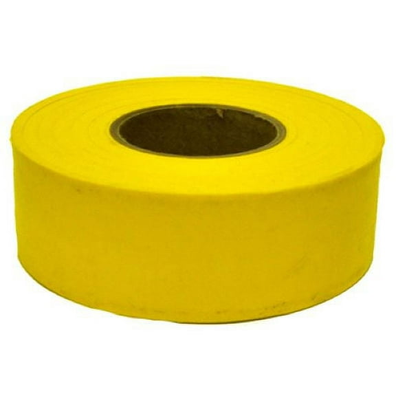 Hanson 17024 1-3/16" x 300' ft Bright Yellow Vinyl Flagging Ribbon Marking Tape - Quantity of 24