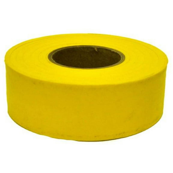 Hanson 17024 1-3/16" x 300' ft Bright Yellow Vinyl Flagging Ribbon Marking Tape - Quantity of 36
