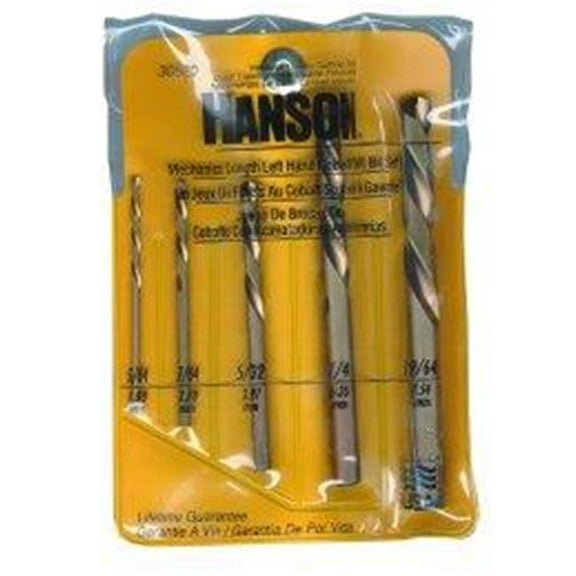 Hanson  5 Piece Cobalt Left Handed Drill Bit Set