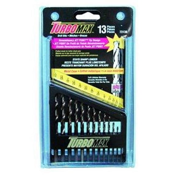 Hanson HAN73136 13 Piece SAE TURBOMAX Drill Bit Set