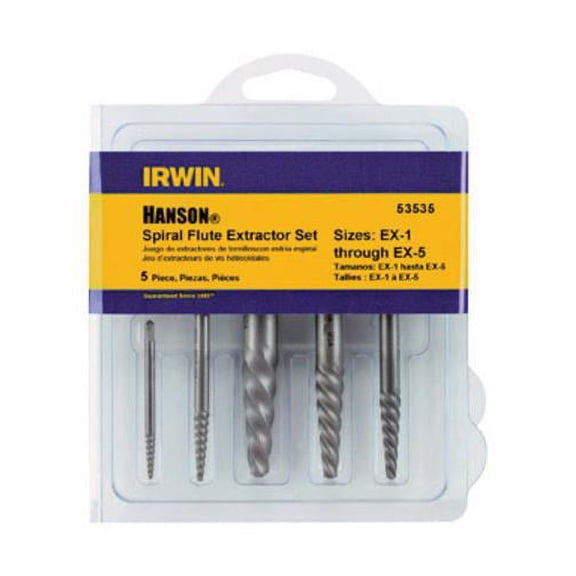 1PC Hanson Hanson 53535 Spiral Screw Extractor Set, 5 Piece