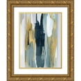 thumbnail image 1 of Hanson, Jackie 19x24 Gold Ornate Wood Framed with Double Matting Museum Art Print Titled - Converge Teal I, 1 of 4