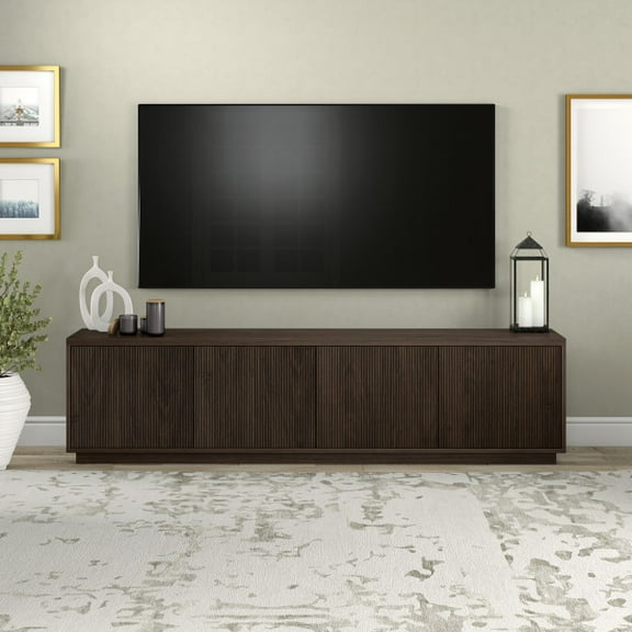 Hanson Rectangular TV Stand for TV's up to 85" in Alder Brown