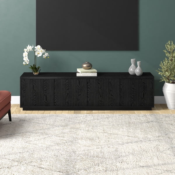 Hanson Rectangular TV Stand for TV's up to 85" in Black Grain