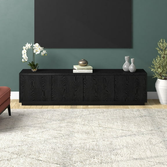 Hanson Rectangular TV Stand for TV's up to 85" in Black Grain