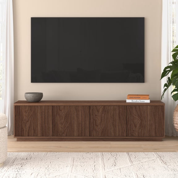 Hanson Rectangular TV Stand for TV's up to 85" in Satin Walnut
