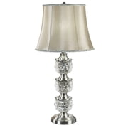 Hanson Table Lamp with Bubble Textured Mercury Glass Orbs - Metallic Satin Nickel Finish