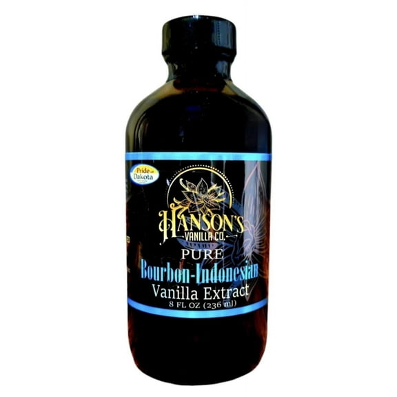 Hanson's Vanilla Co. - Pure Bourbon-Indonesian Vanilla Extract Blend - 8 oz