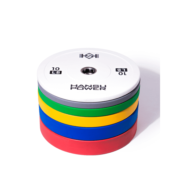 Hansu Power | Olympic Bumper Plate | Weight Plate | Competition | Colored | 370 Lbs Set | Commercial Grade | IWF
