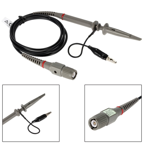 Hantek 60MHz PP-80 Oscilloscope Probe Kit, 1x/10x Switchable Attenuation, Max 600V DC Peak AC, High Precision 10M Input Resistance, BNC Test Leads with Mini Alligator Clip Accessory