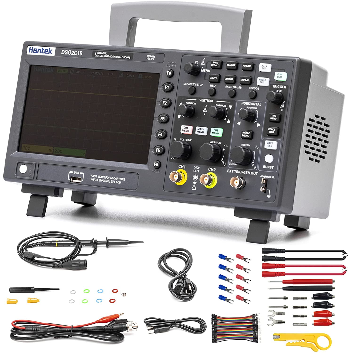 Hantek DSO2D15 Digital Storage Oscilloscope 150MHz Bandwidth 2CH Dual