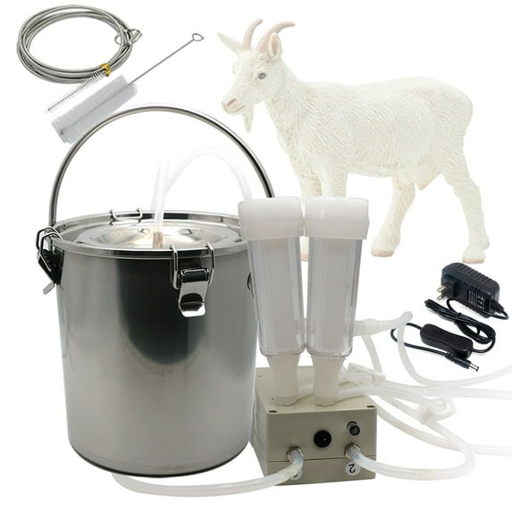 Hantop 3L Goat Milking Machine,Portable Pulsation Vacuum Pump Goat Milker Livstock Milking Machine (Basic Model)