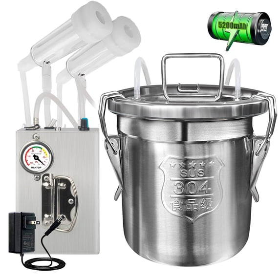 Hantop Milking Machine with Pressure Gauge for Goat, 6L (Pro+ Model)