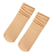 Hantrom Ankle Socks for Women Socks for Women Winter Solid Thick Warm Socks Cozy Crew Socks Crew Socks for Women Beige