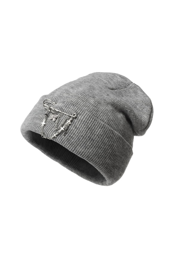 Beanie,Baseball Cap,Outdoor Winter Adult Neutral Keep Warm Hats Decorate Knitted Woolen Hat,Crochet Hat,Skull Cap,Hats For Men,Grey