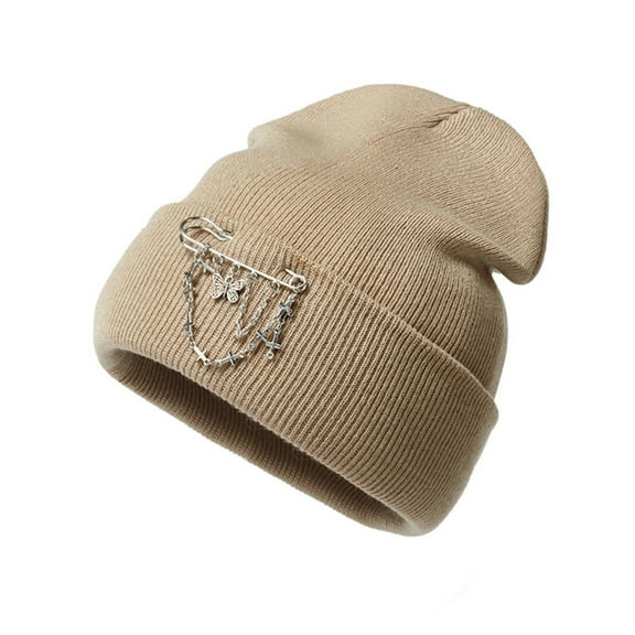 Hantrom Beanie,Baseball Cap,Outdoor Winter Adult Neutral Keep Warm Hats Decorate Knitted Woolen Hat,Crochet Hat,Skull Cap,Hats For Men,Khaki